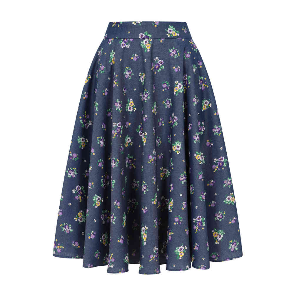 Banned - Cary Bloom Skirt - Blue